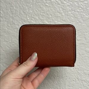 Brown Leather Zip Wallet